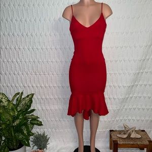 Red mermaid style dress size x-small never worn still has tags